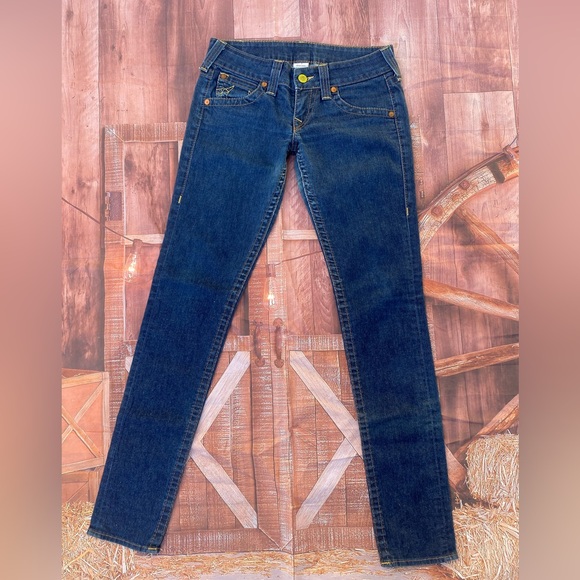 True Religion Women's Blue Denim Cotton Mid Rise Skinny Legs Jeans Pant Size 28. - Picture 6 of 7